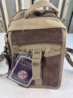 Rothco Brown & Tan Canvas Suede Messenger Bag